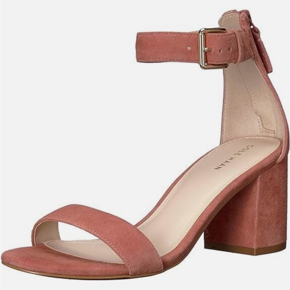 Cole Haan Clarette Rose Suede Ankle Strap Heels